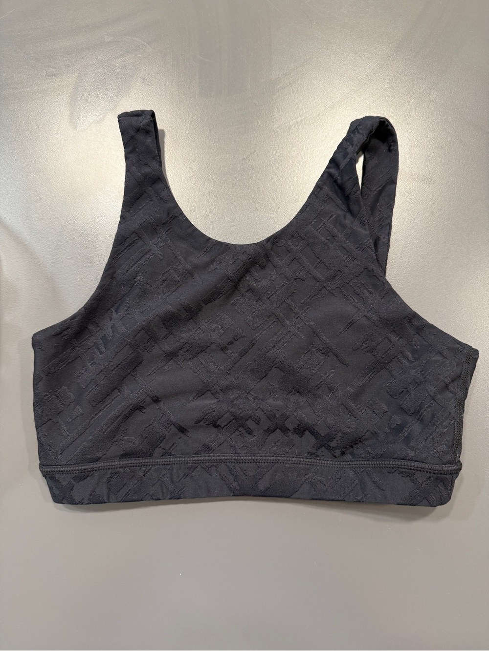 Mono B Black Textured High-Neck Sports Bra
